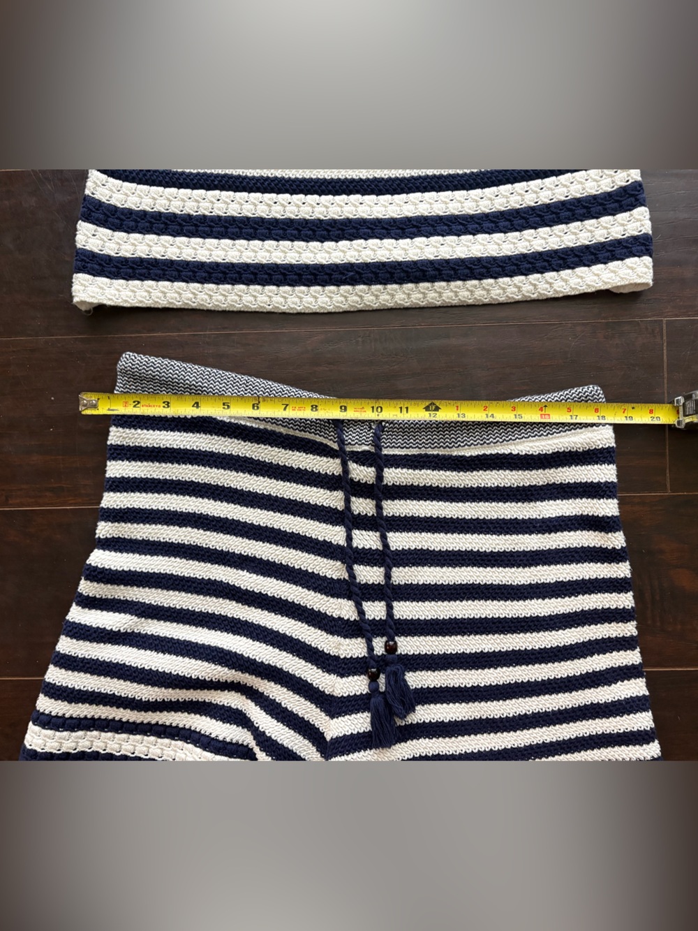 House of Harlow 1960 | Striped Crop Tank + Shorts | Navy & Cream | Size L - Picture 10 of 13